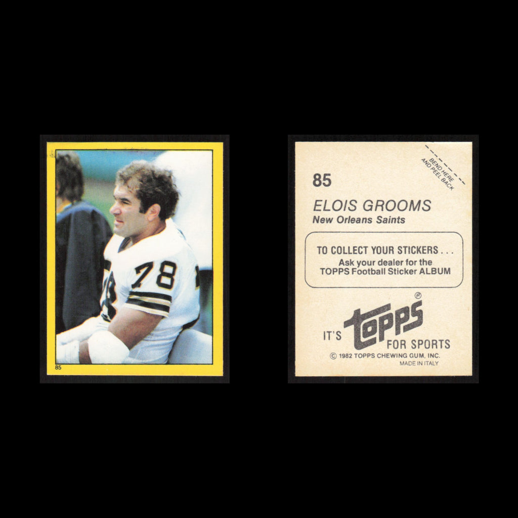 Elois Grooms #85 1982 Topps Stickers New Orleans Saints Football Card NFL NM