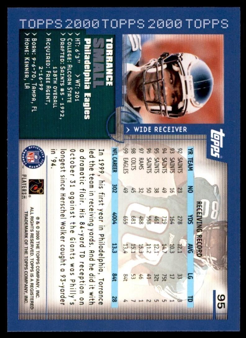 2000 TOPPS COLLECTION TORRANCE SMALL PHILADELPHIA EAGLES #95