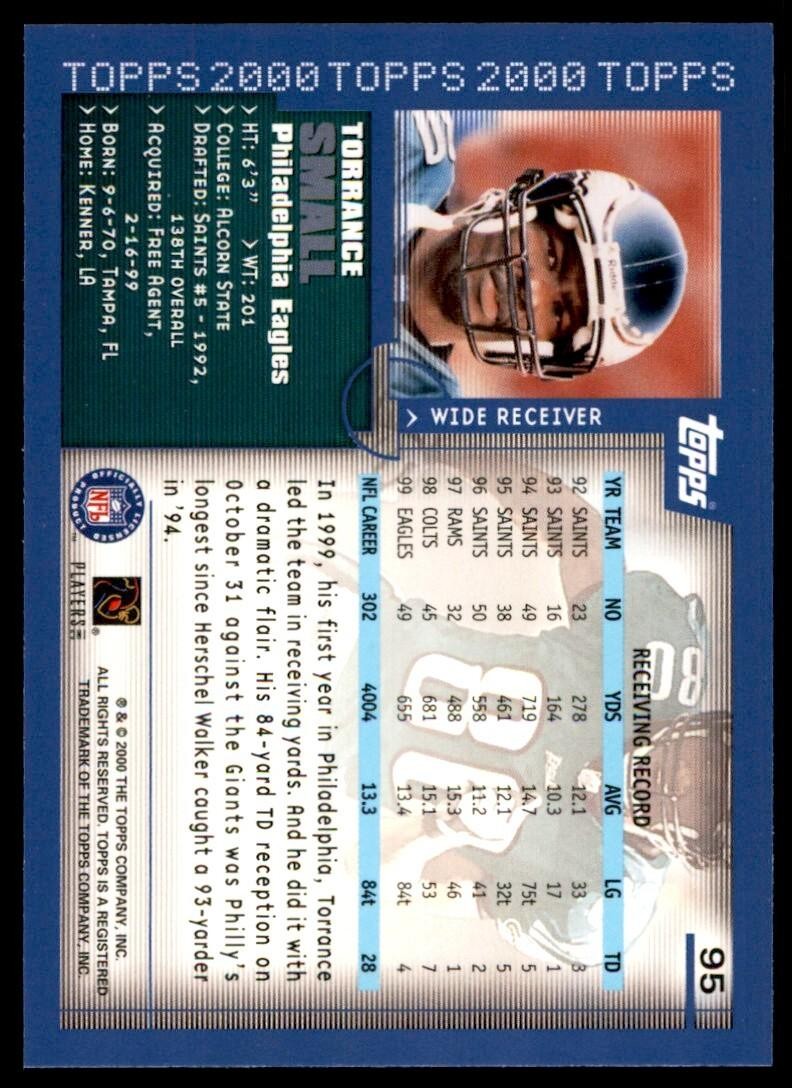 2000 TOPPS COLLECTION TORRANCE SMALL PHILADELPHIA EAGLES #95