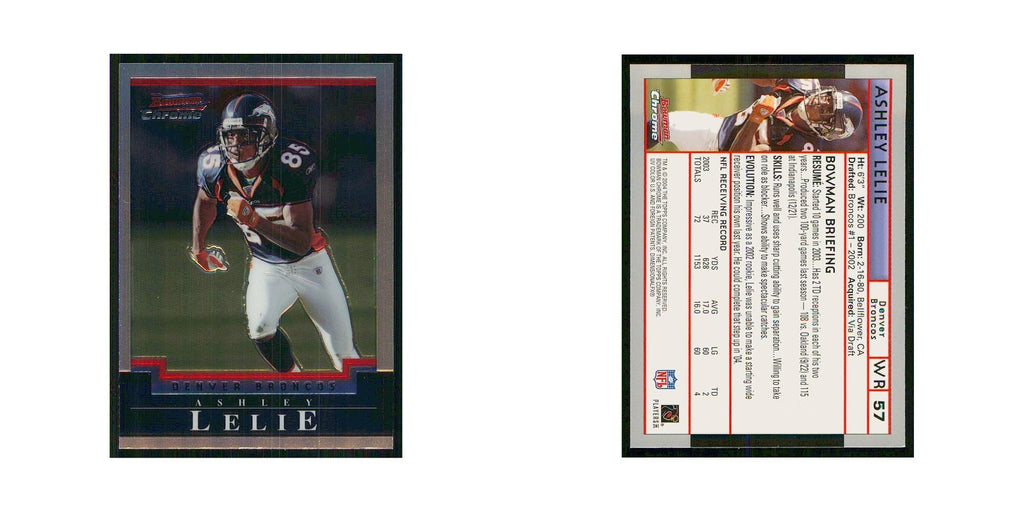 2004 Bowman Chrome Ashley Lelie Broncos 57