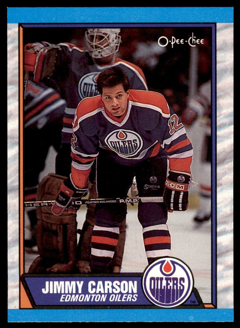 1989-90 O-Pee-Chee Jimmy Carson . Edmonton Oilers #127