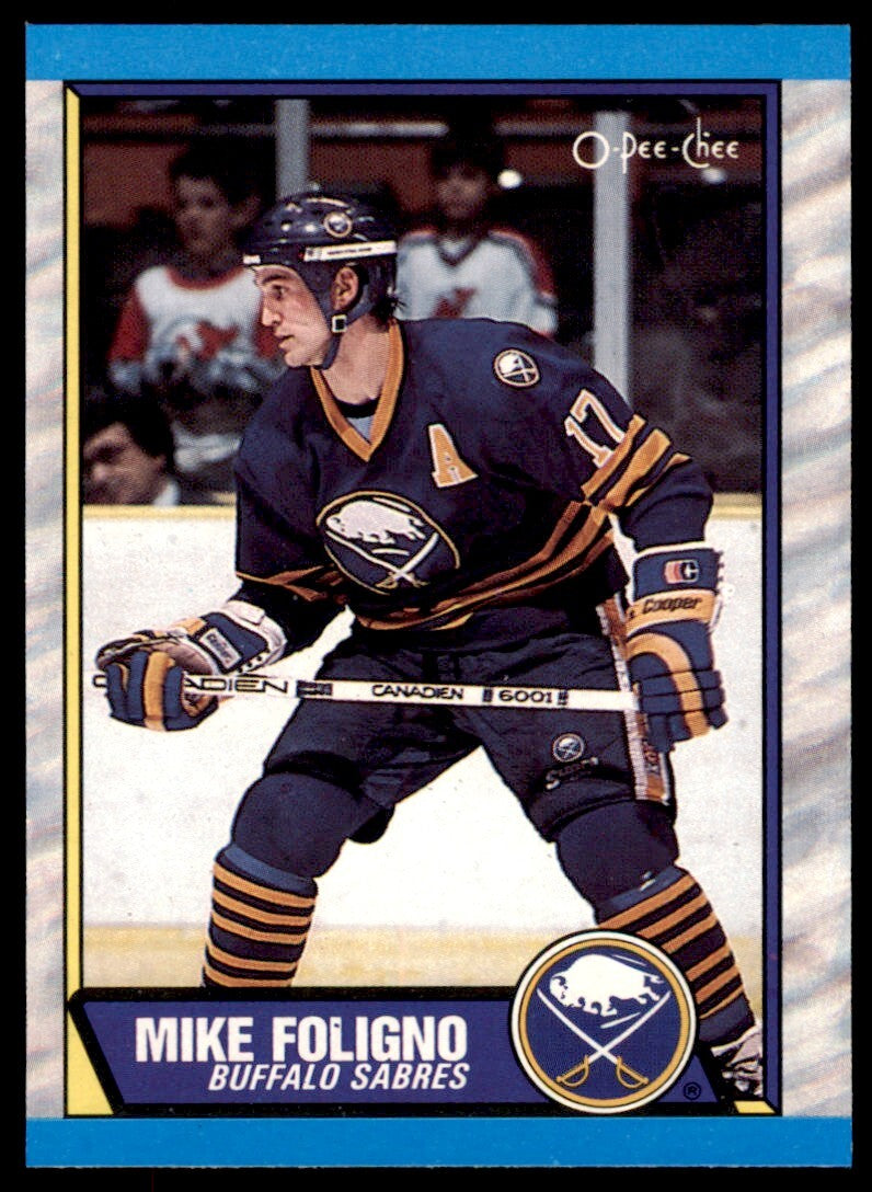 1989-90 O-Pee-Chee Mike Foligno . Buffalo Sabres #78