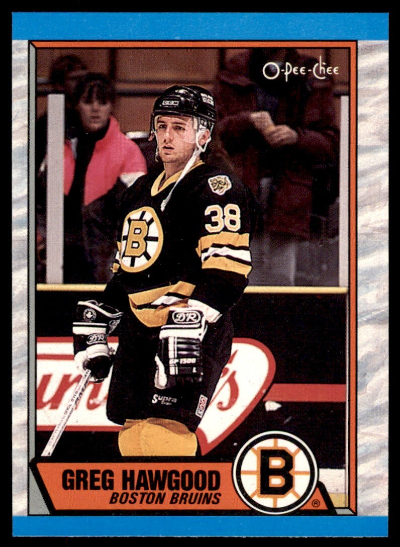 1989-90 O-Pee-Chee Greg Hawgood Rookie . Boston Bruins #81