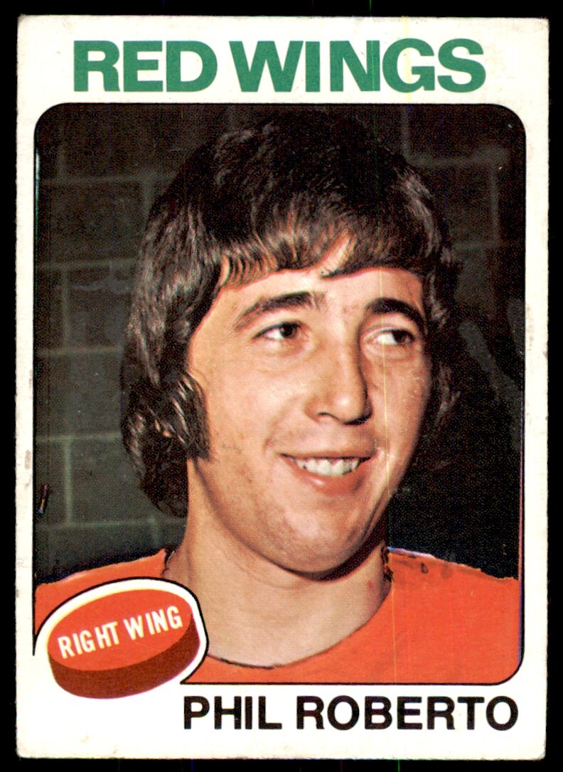 1975-76 TOPPS PHIL ROBERTO . DETROIT RED WINGS #80