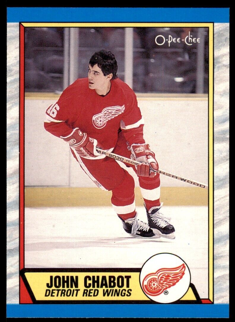 1989-90 O-Pee-Chee John Chabot . Detroit Red Wings #225