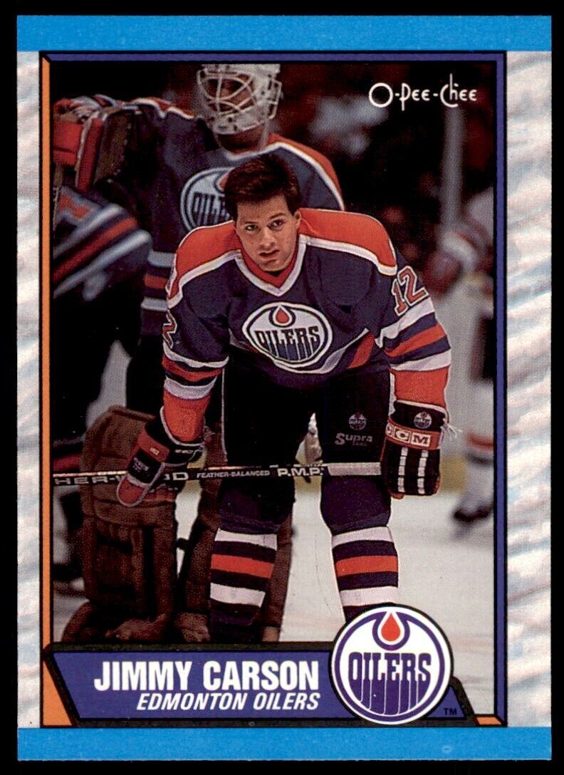 1989-90 O-Pee-Chee Jimmy Carson . Edmonton Oilers #127