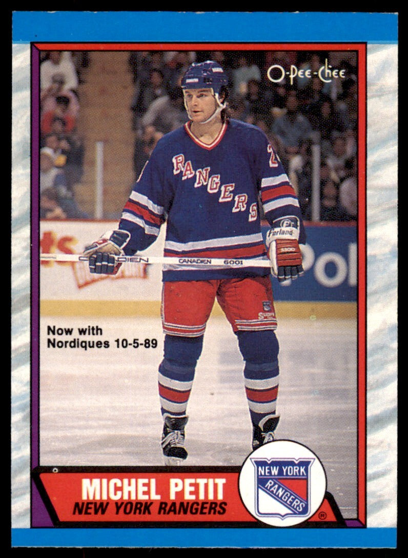 1989-90 O-Pee-Chee Michel Petit . New York Rangers #251