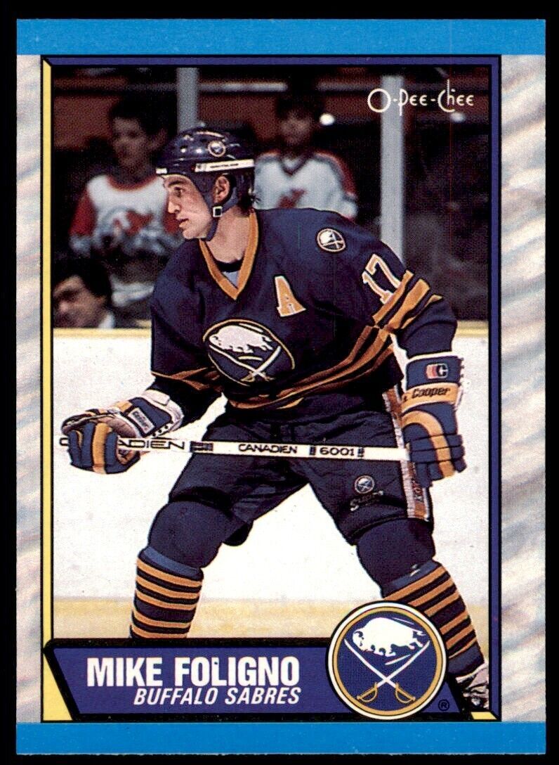 1989-90 O-Pee-Chee Mike Foligno . Buffalo Sabres #78