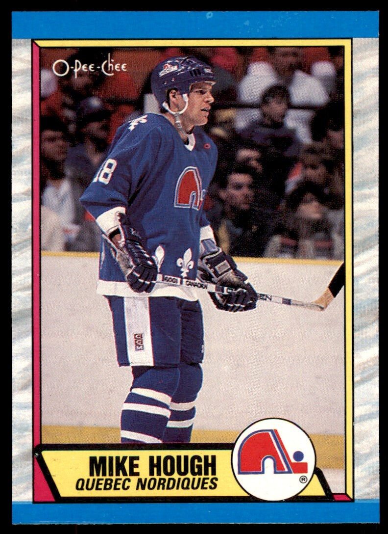1989-90 O-Pee-Chee Mike Hough Rookie . Quebec Nordiques #266