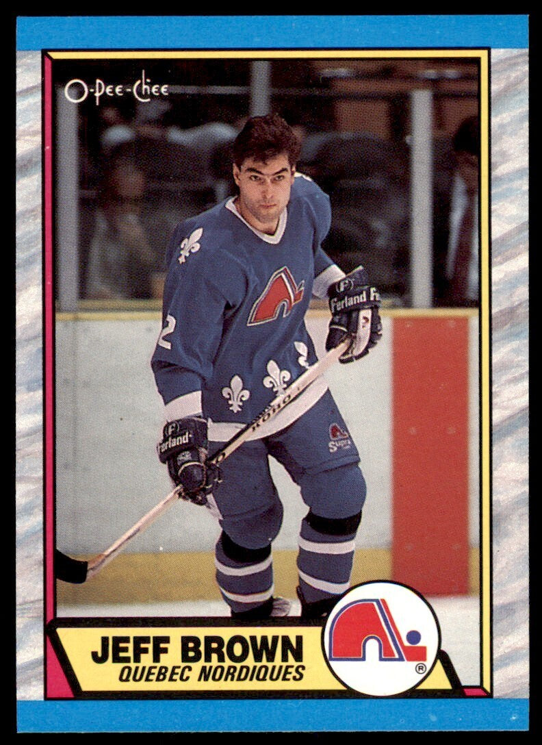 1989-90 O-Pee-Chee Jeff Brown . Quebec Nordiques #28