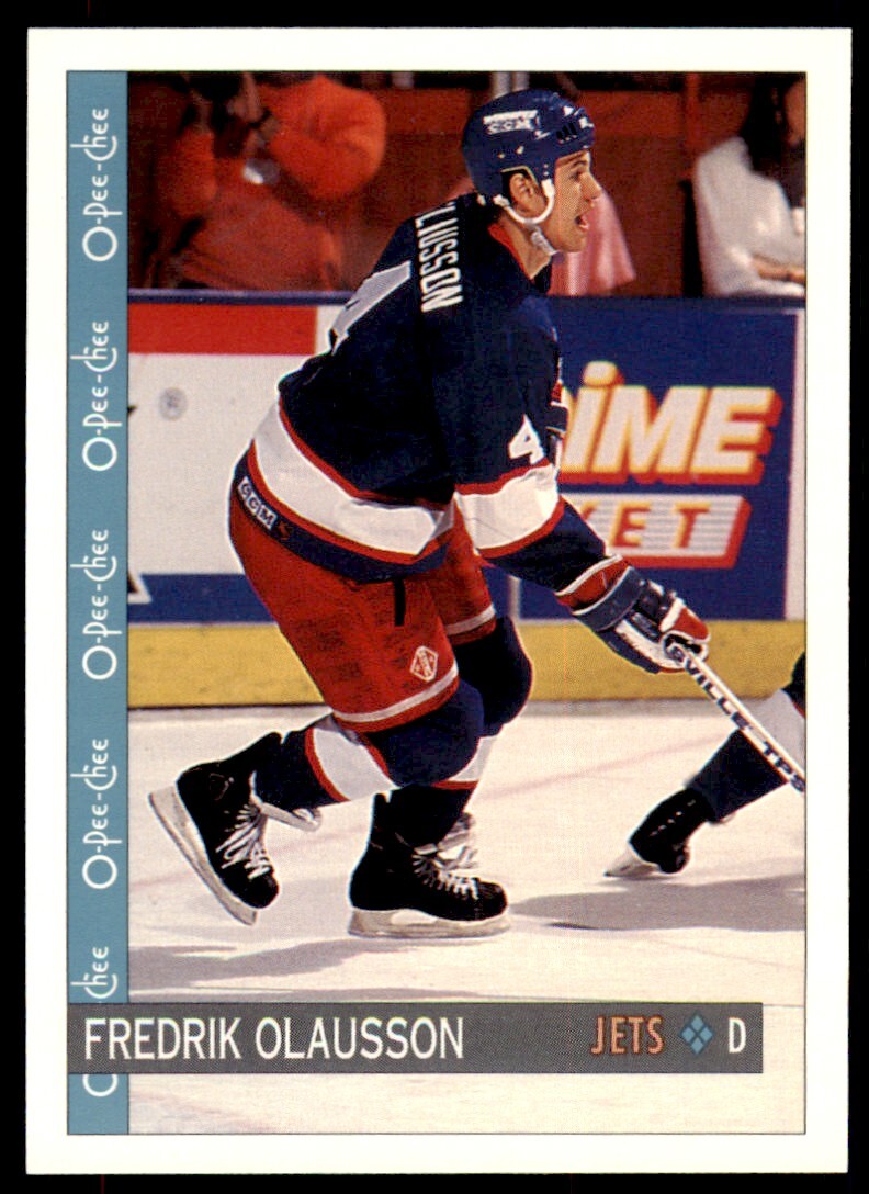 1992-93 O-Pee-Chee Fredrik Olausson . Winnipeg Jets #121