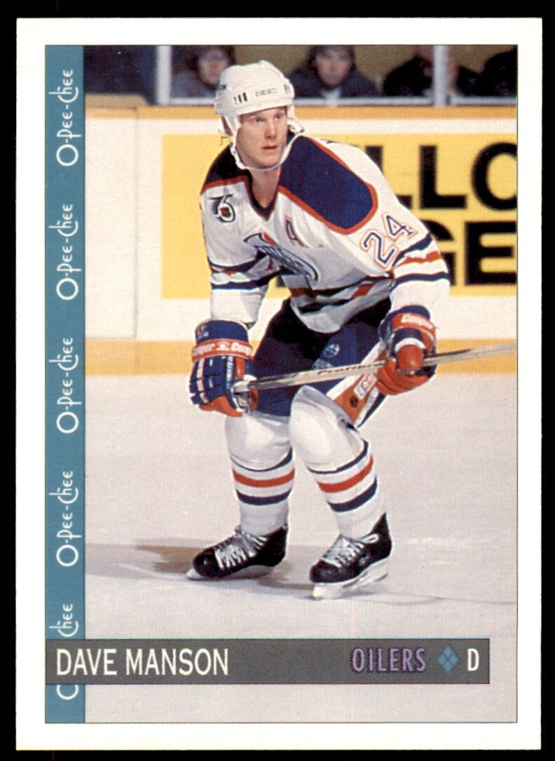 1992-93 O-Pee-Chee Dave Manson . Edmonton Oilers #56