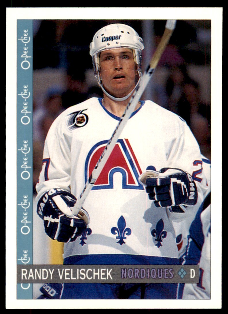 1992-93 O-Pee-Chee Randy Velischek . Quebec Nordiques #288