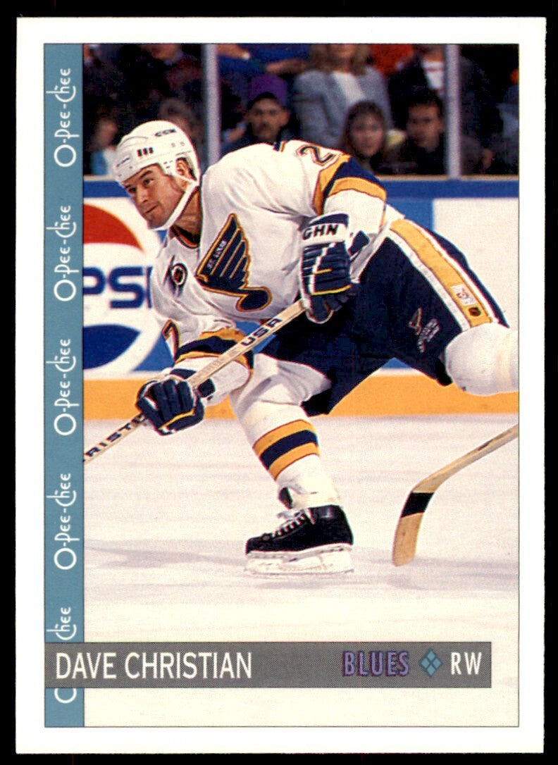 1992-93 O-Pee-Chee Dave Christian . St. Louis Blues #289