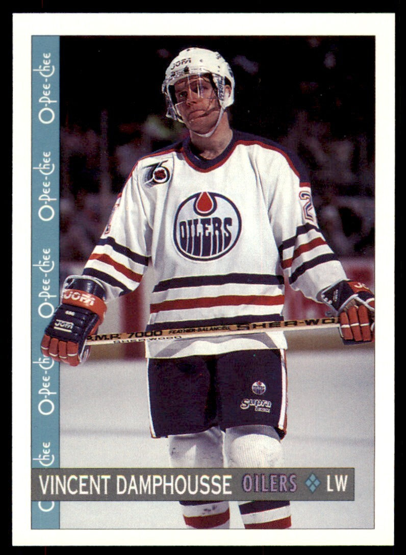 1992-93 O-Pee-Chee Vincent Damphousse . Edmonton Oilers #192