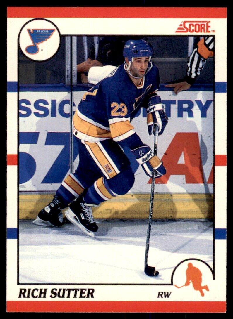 1990-91 Score Canadian Rich Sutter . St. Louis Blues #281