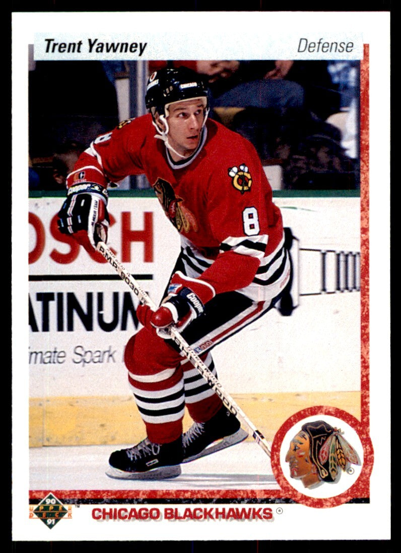 1990-91 Upper Deck Trent Yawney . Chicago Blackhawks #82