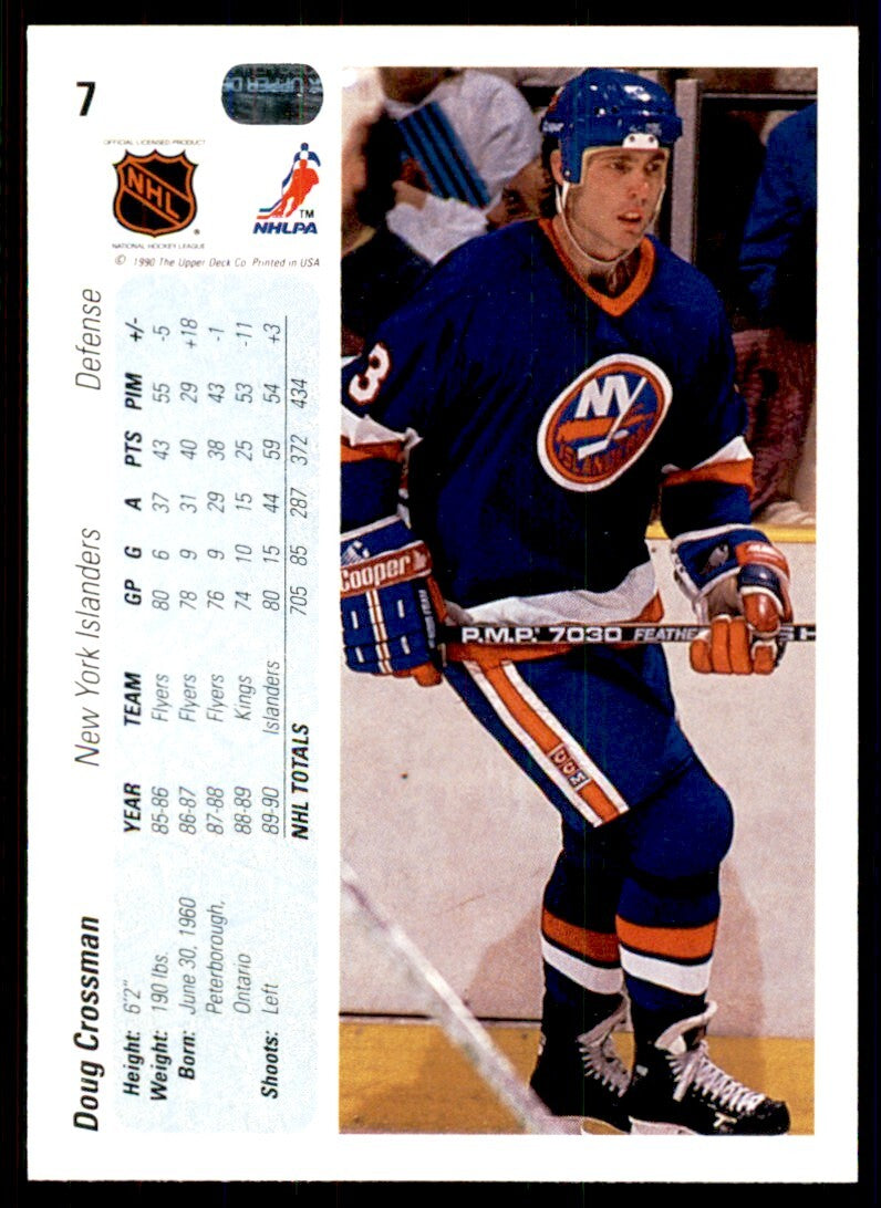 1990-91 Upper Deck Doug Crossman . New York Islanders #7