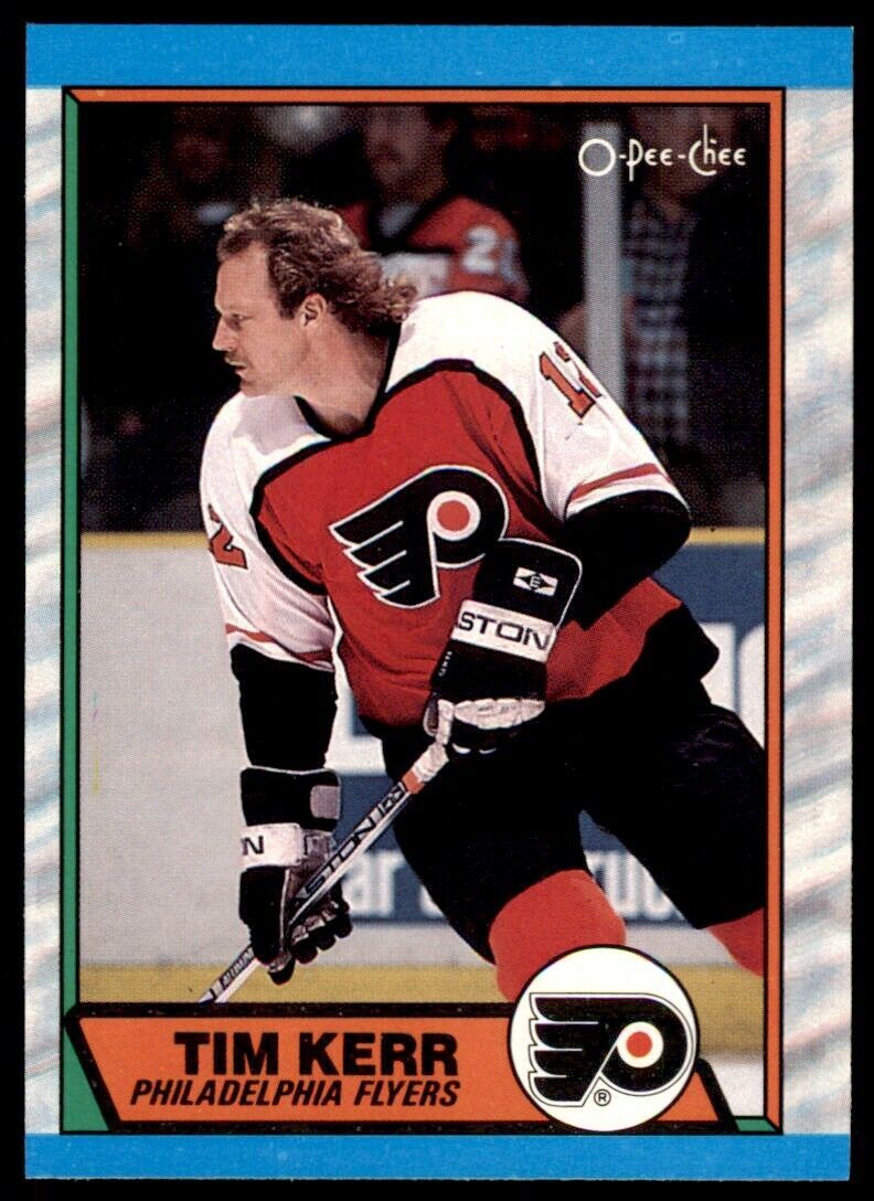 1989-90 O-PEE-CHEE TIM KERR . PHILADELPHIA FLYERS #72