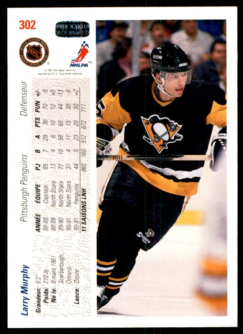 1991-92 Upper Deck French Larry Murphy . Pittsburgh Penguins #302