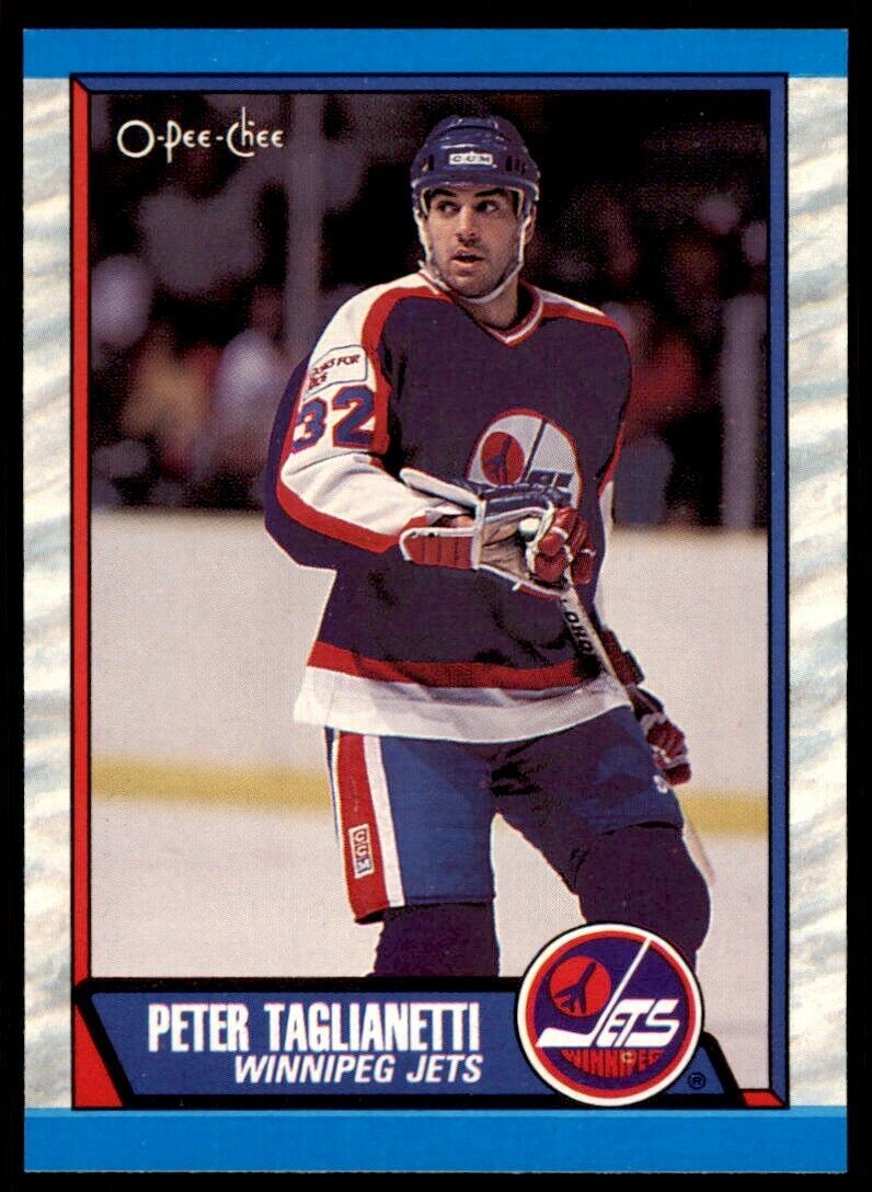 1989-90 O-PEE-CHEE PETER TAGLIANETTI . WINNIPEG JETS #297