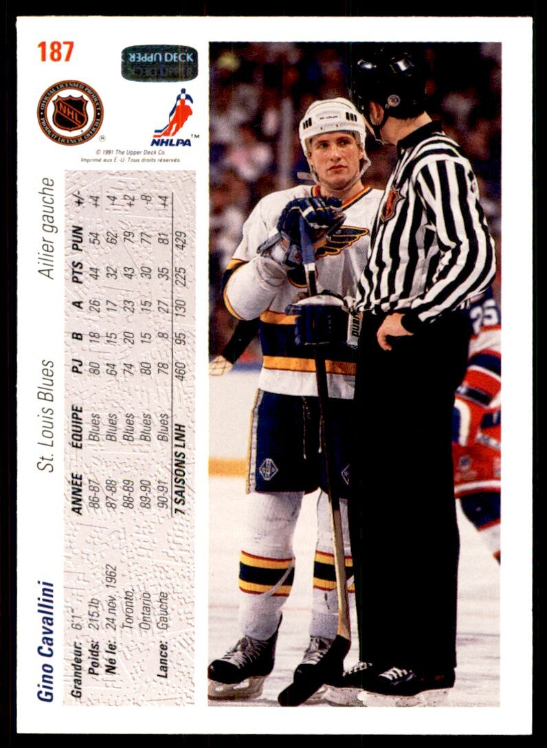 1991-92 Upper Deck French Gino Cavallini . St. Louis Blues #187