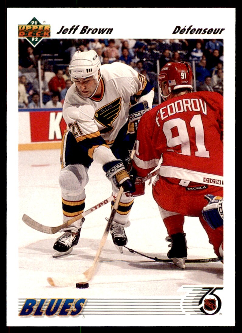 1991-92 Upper Deck French Jeff Brown . St. Louis Blues #211