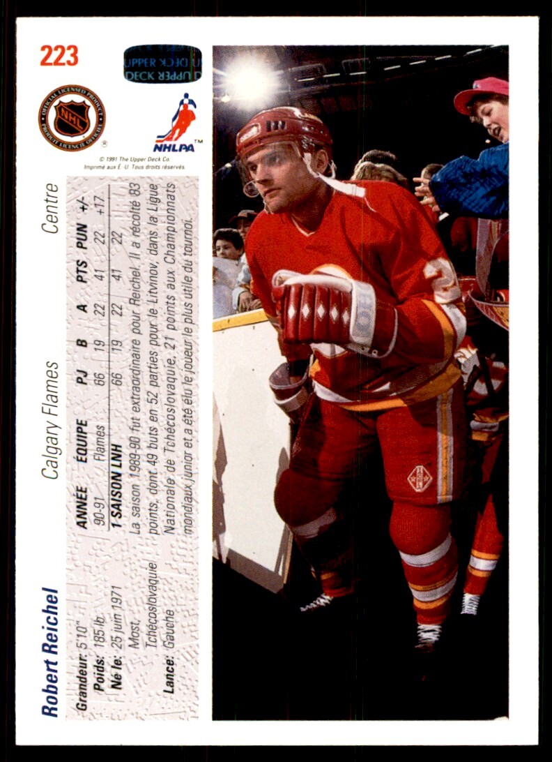 1991-92 Upper Deck French Robert Reichel . Calgary Flames #223