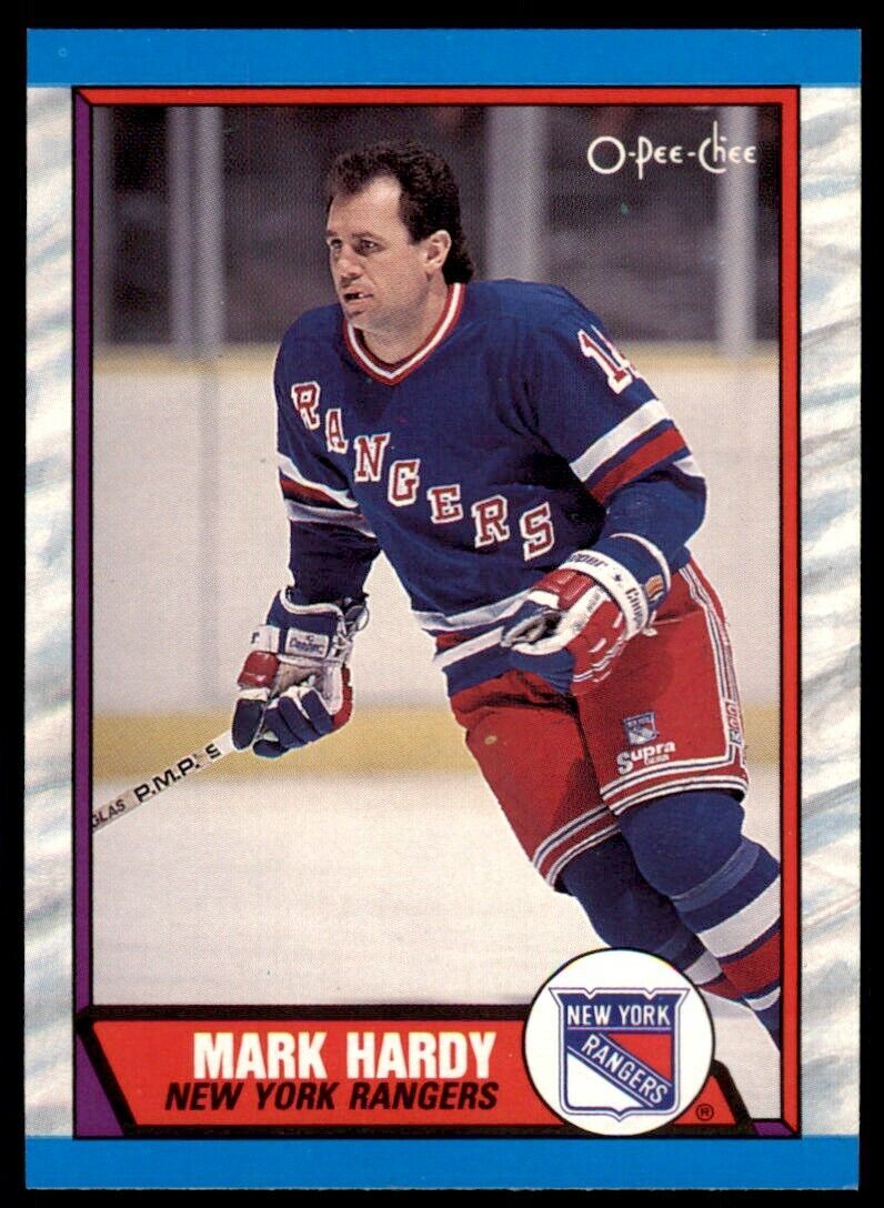 1989-90 O-PEE-CHEE MARK HARDY . NEW YORK RANGERS #252