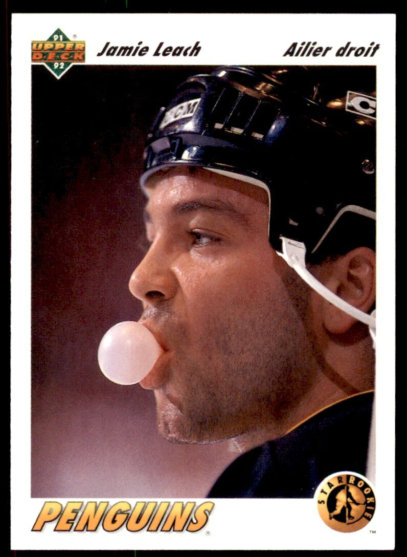 1991-92 Upper Deck French Jamie Leach . Pittsburgh Penguins #447