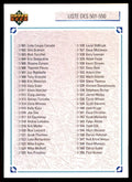 1991-92 Upper Deck French Checklist Liste Des 501-600 . #600