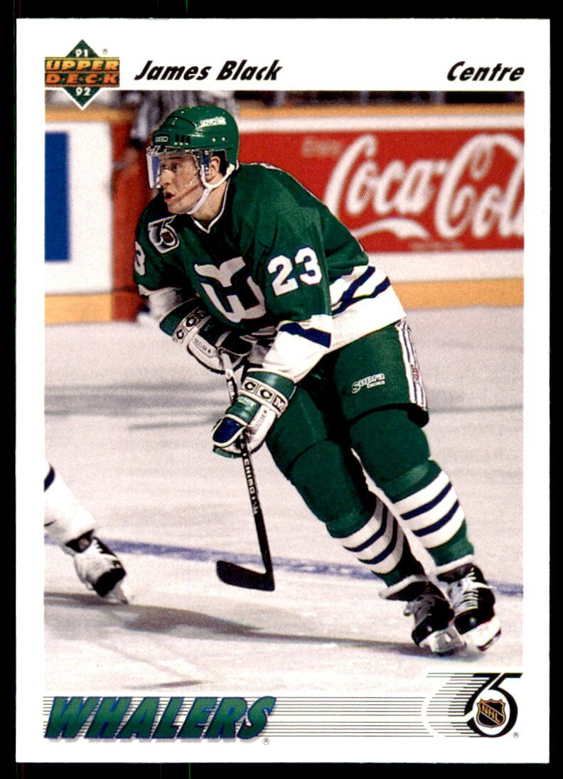 1991-92 Upper Deck French James Black Rookie . Hartford Whalers #580