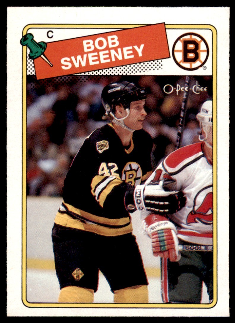 1988-89 O-Pee-Chee Bob Sweeney Rookie . Boston Bruins #134