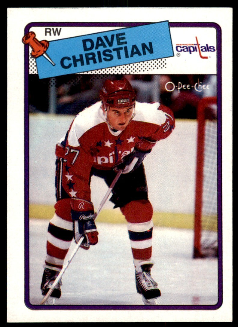 1988-89 O-Pee-Chee Dave Christian . Washington Capitals #14