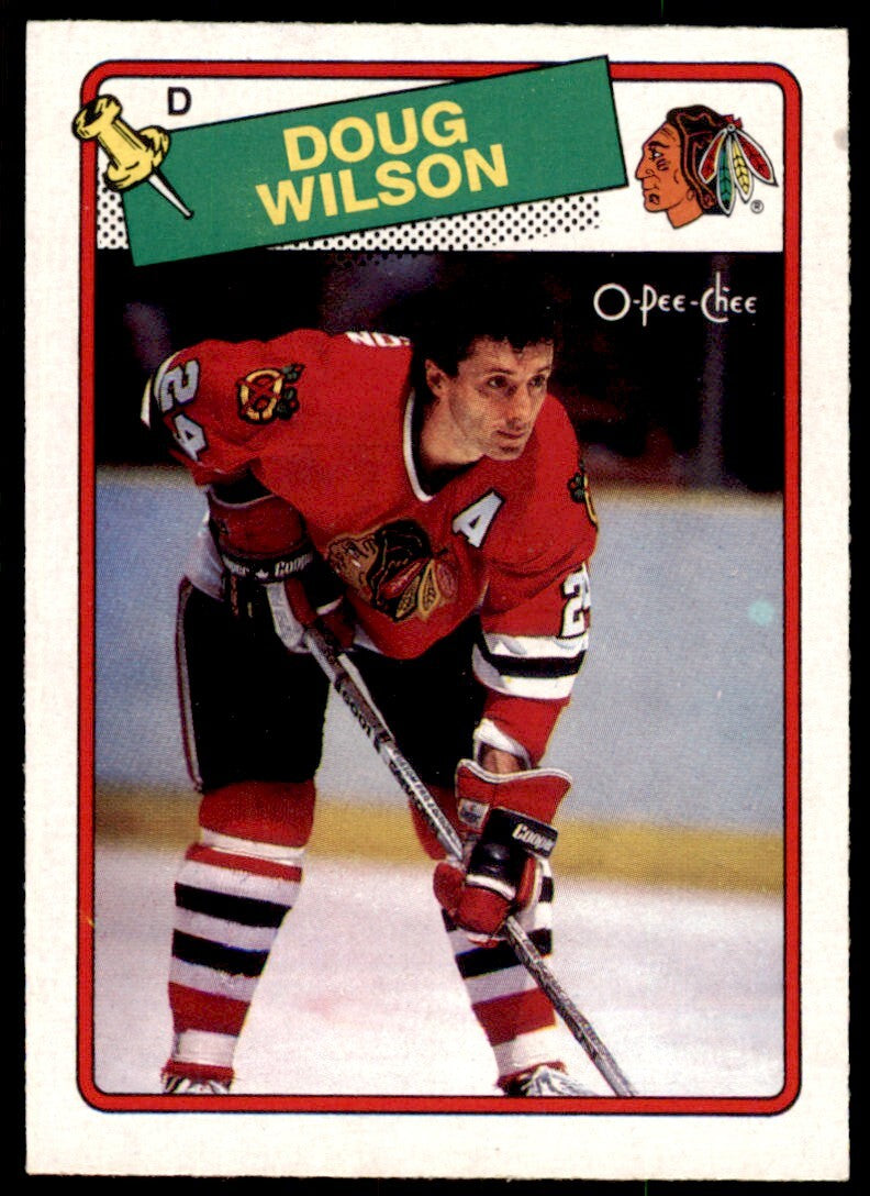 1988-89 O-Pee-Chee Doug Wilson . Chicago Blackhawks #89