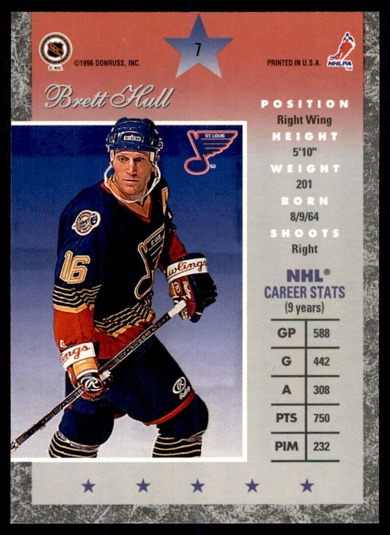 1996-97 Donruss Elite Brett Hull . St. Louis Blues #7
