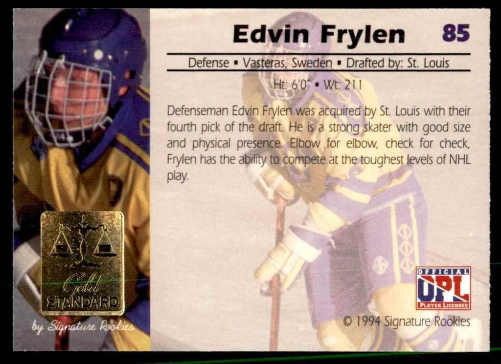 1994-95 Signature Rookies Edvin Frylen Hockey Cards #85