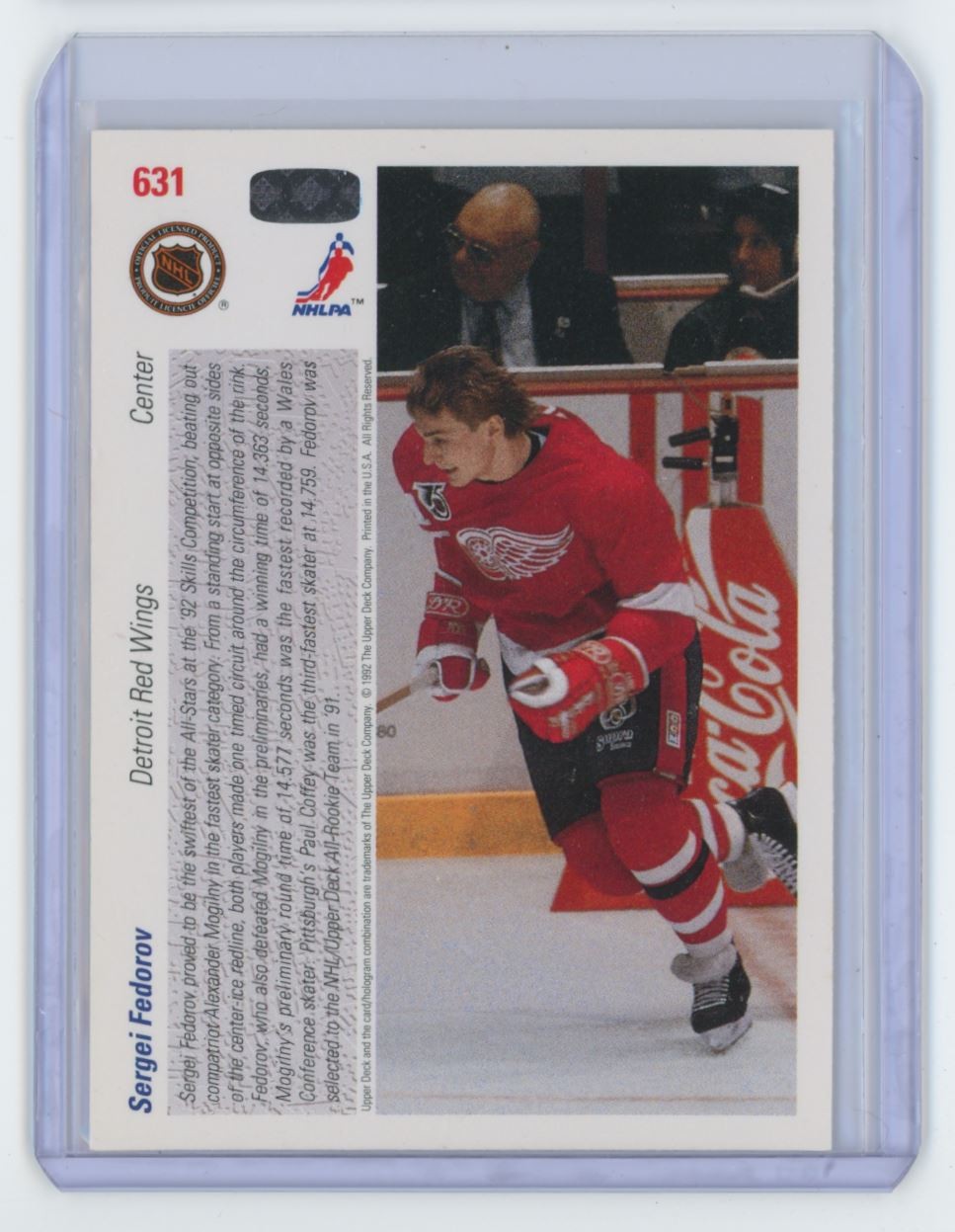 1991-92 Upper Deck Hockey Sergei Fedorov . Detroit Red Wings #631