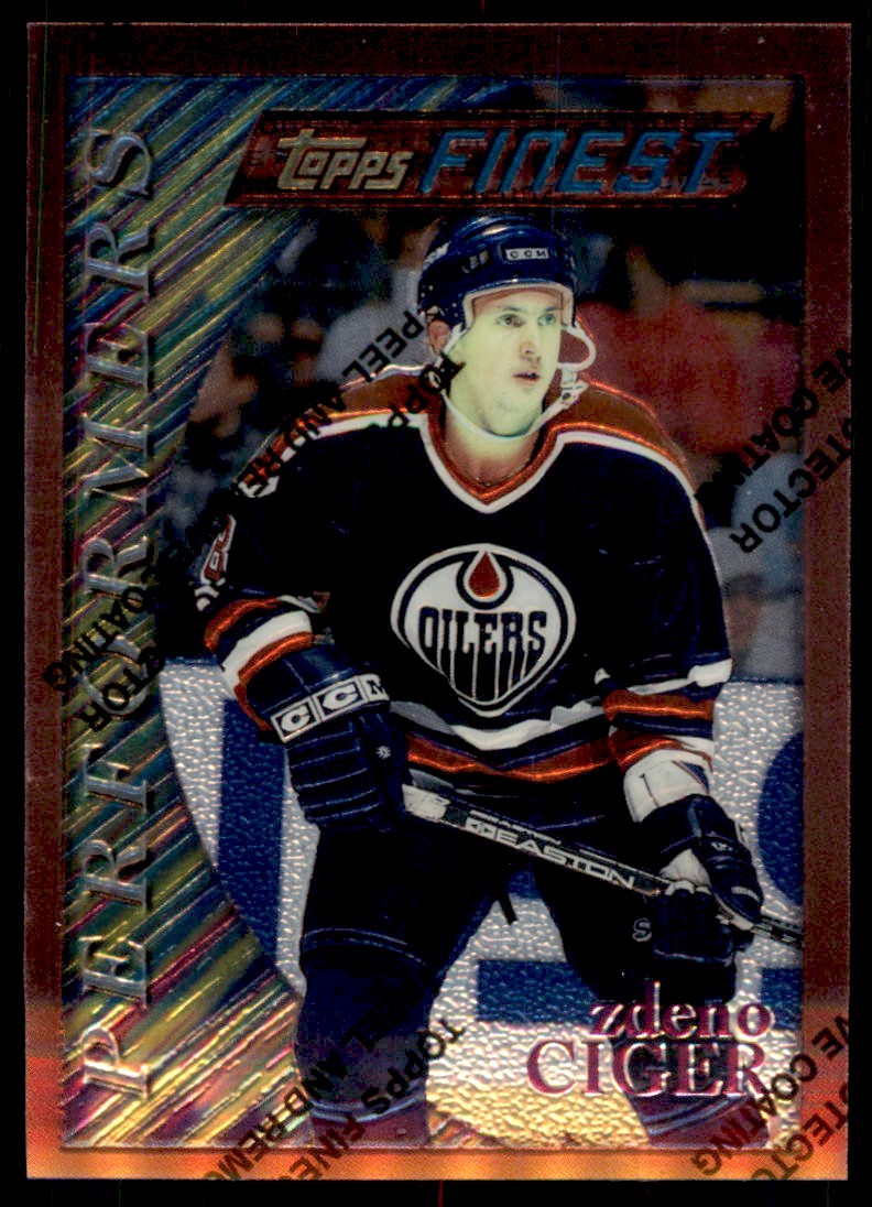 1996-97 FINEST WITH COATING. ZDENO CIGER EDMONTON OILERS. #107