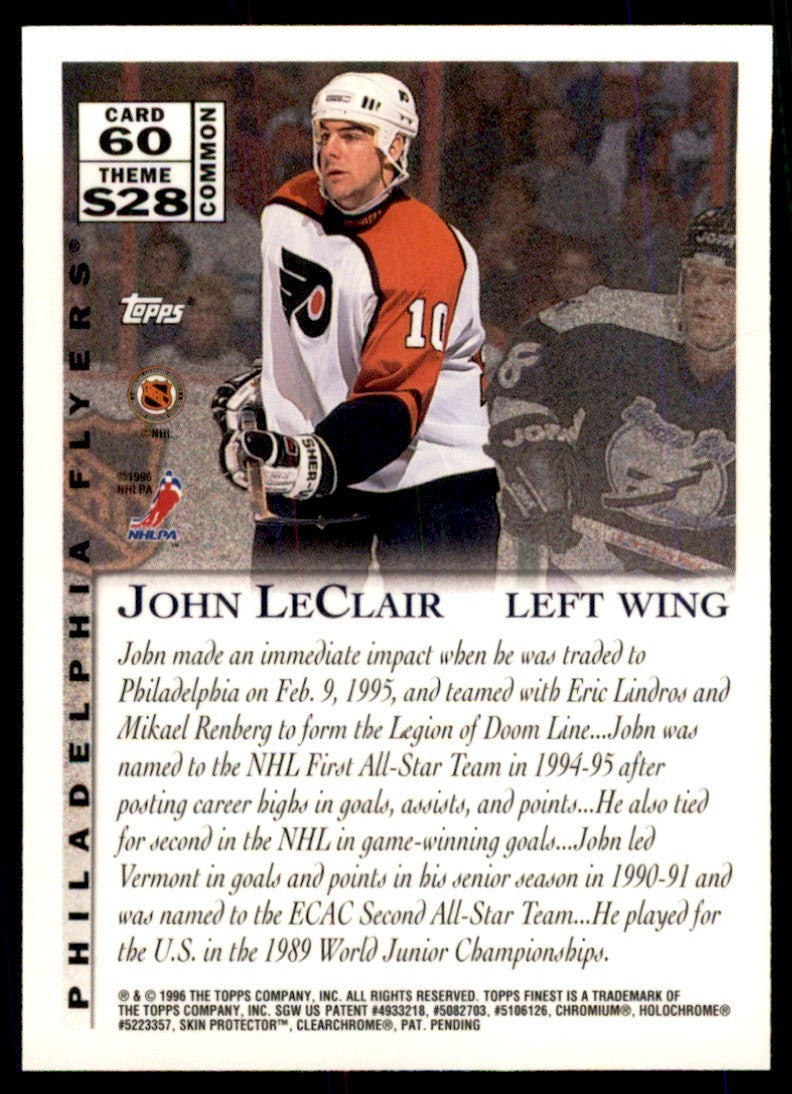1996-97 FINEST WITH COATING SANDIS OZOLINSH PHILADELPHIA FLYERS #60