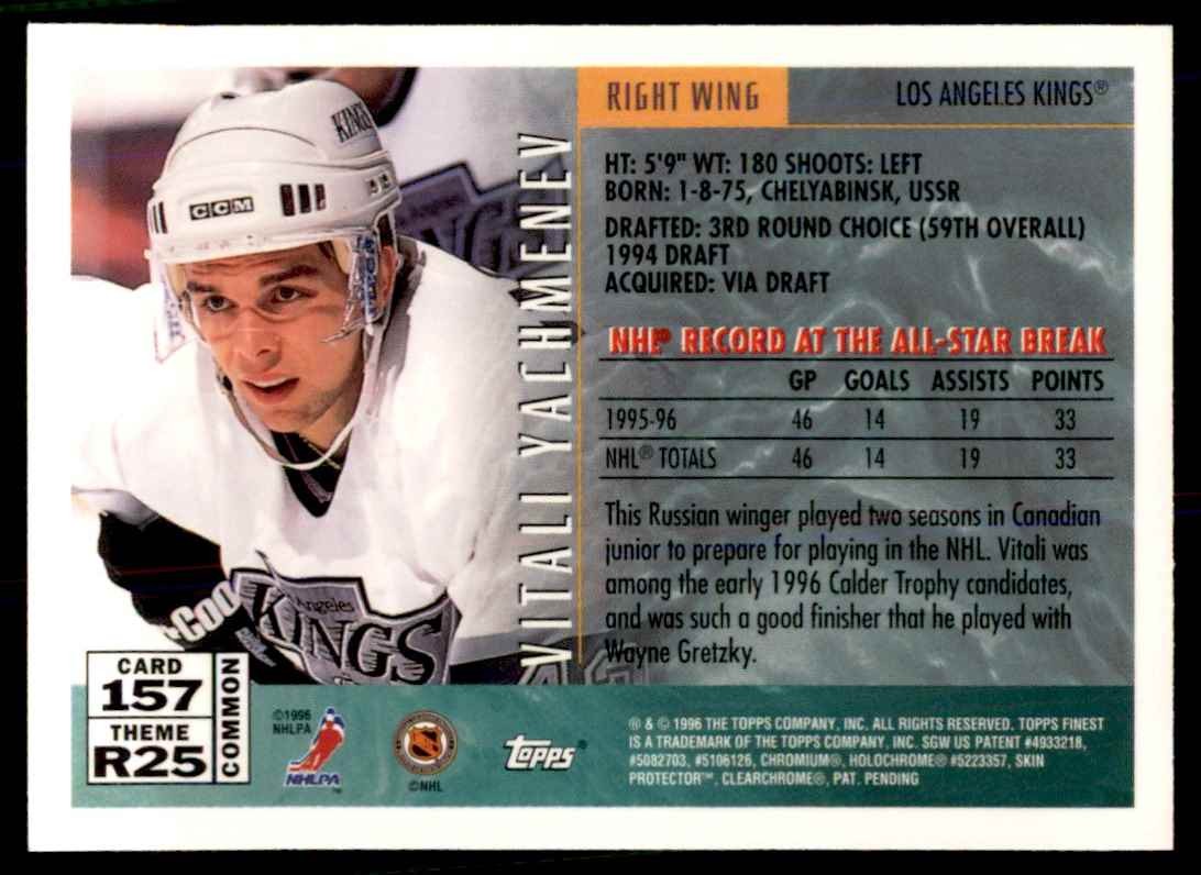 1996-97 FINEST WITH COATING VITALI YACHMENEV LOS ANGELES KINGS #157