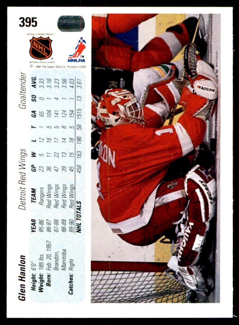 1990-91 Upper Deck. Glen Hanlon . Detroit Red Wings #395
