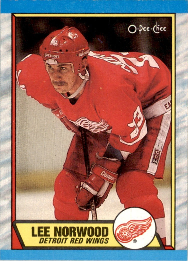 1989-90 O-PEE-CHEE LEE NORWOOD DETROIT RED WINGS #75