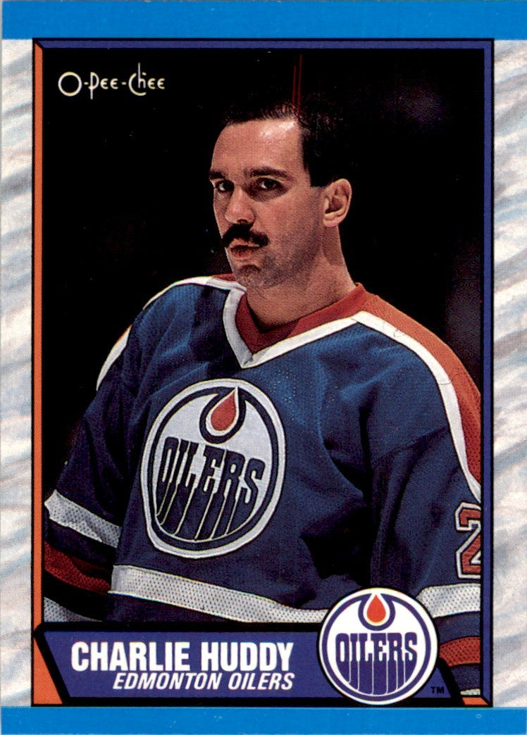 1989-90 O-PEE-CHEE CHARLIE HUDDY EDMONTON OILERS #158