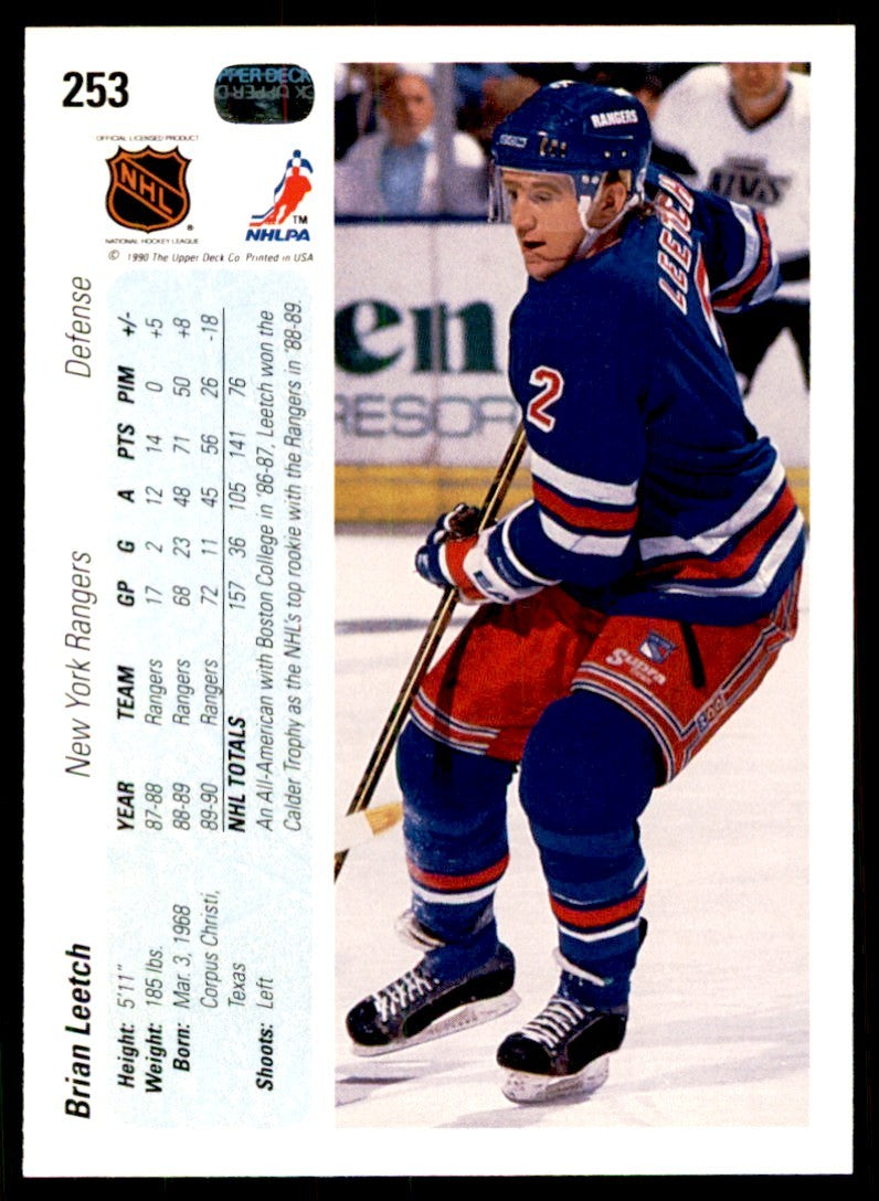 1990-91 Upper Deck. Brian Leetch . New York Rangers #253