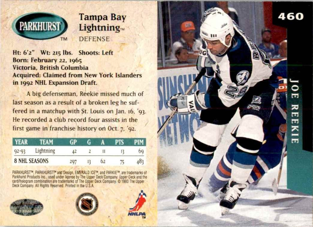 1993-94 PARKHURST JOE REEKIE TAMPA BAY LIGHTNING #460