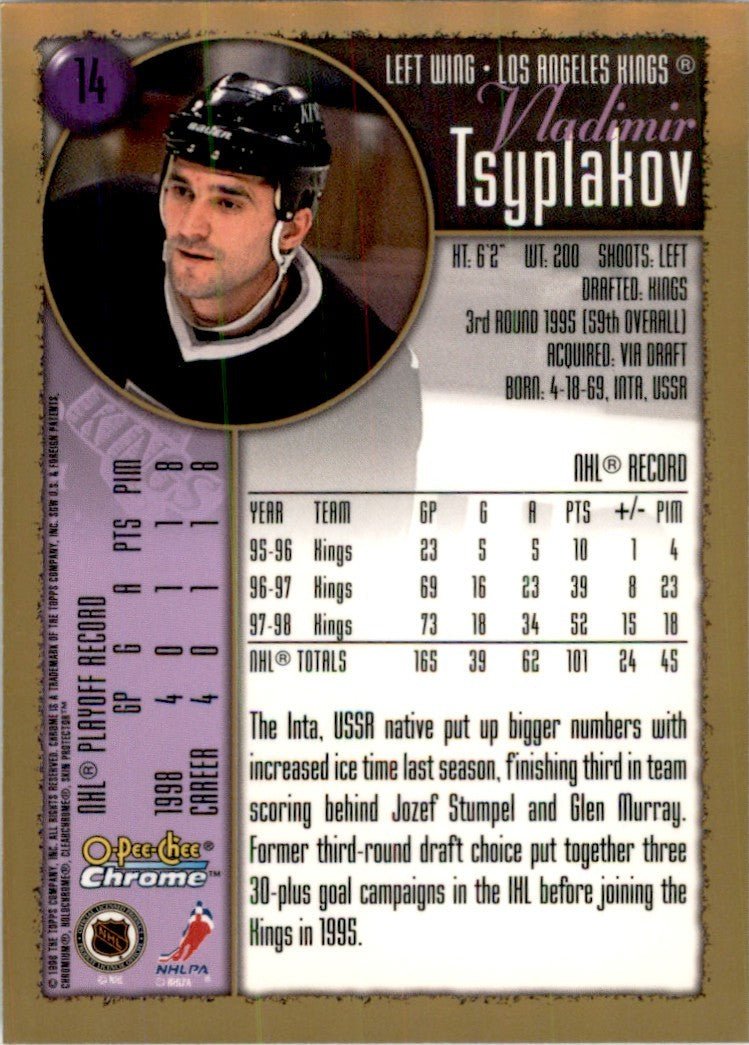 1998-99 O-PEE-CHEE CHROME VLADIMIR TSYPLAKOV LOS ANGELES KINGS #14