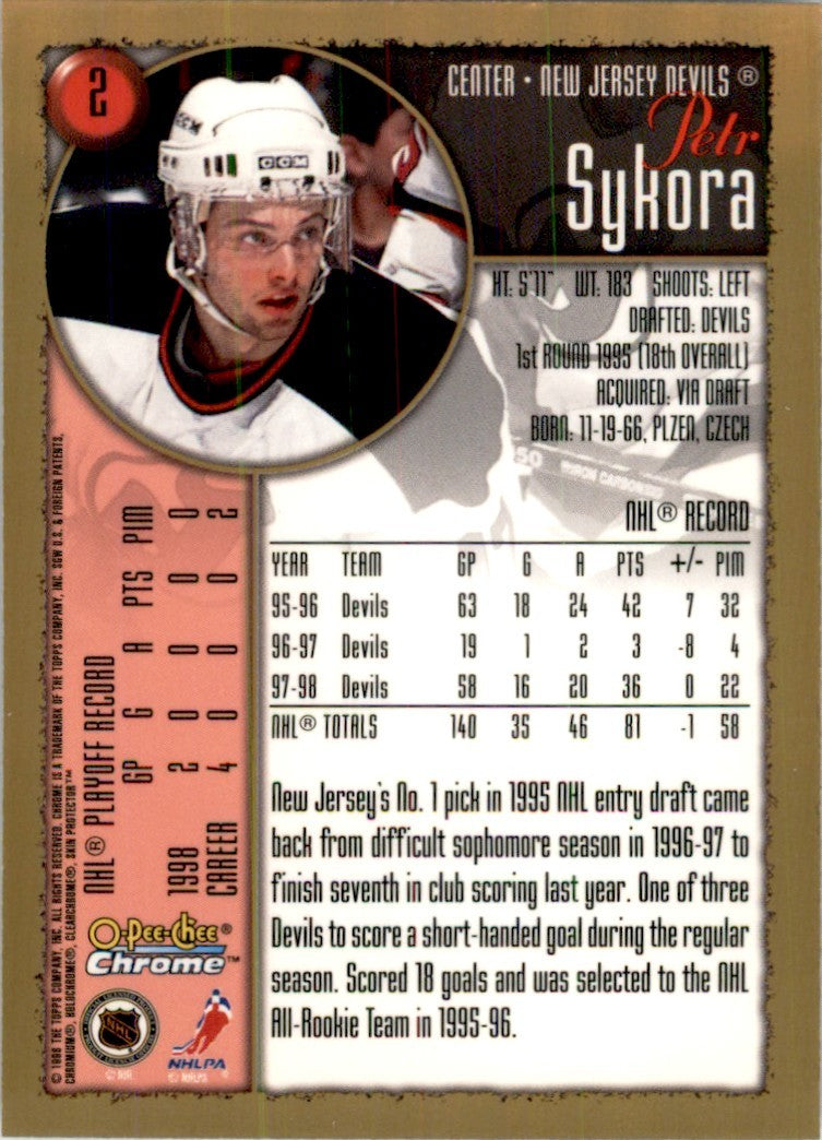 1998-99 O-PEE-CHEE CHROME PETR SYKORA NEW JERSEY DEVILS #2