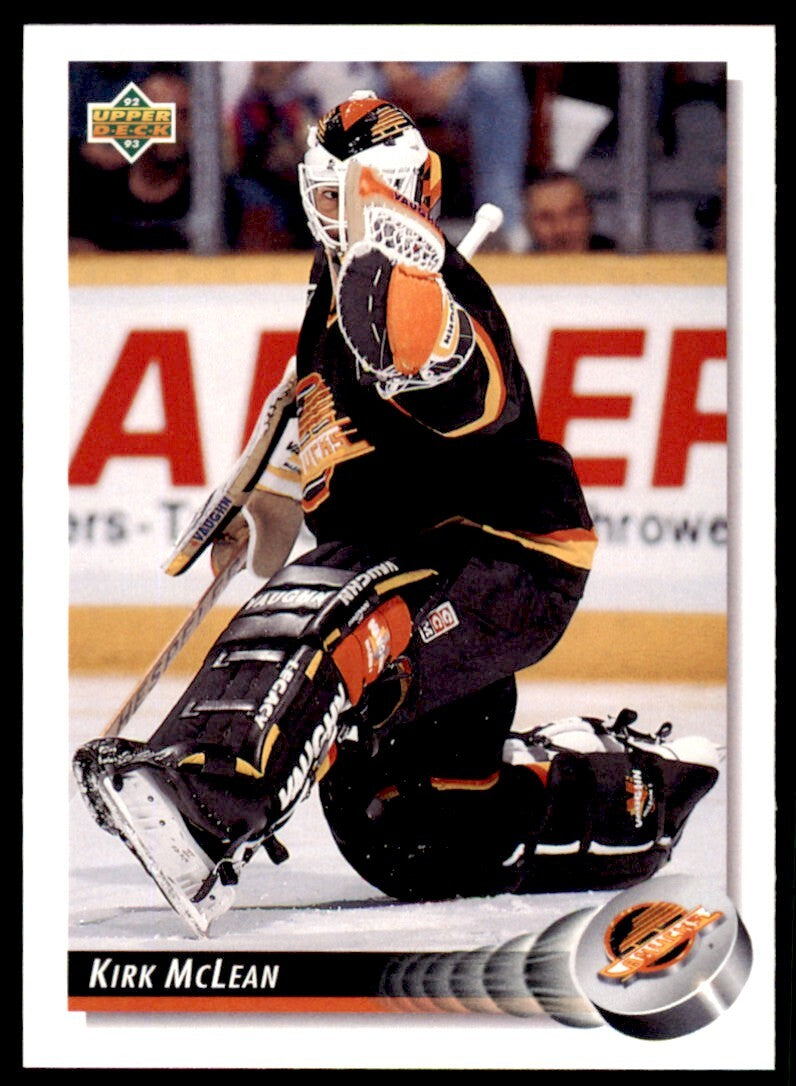 1992-93 Upper Deck Kirk McLean . Vancouver Canucks #299