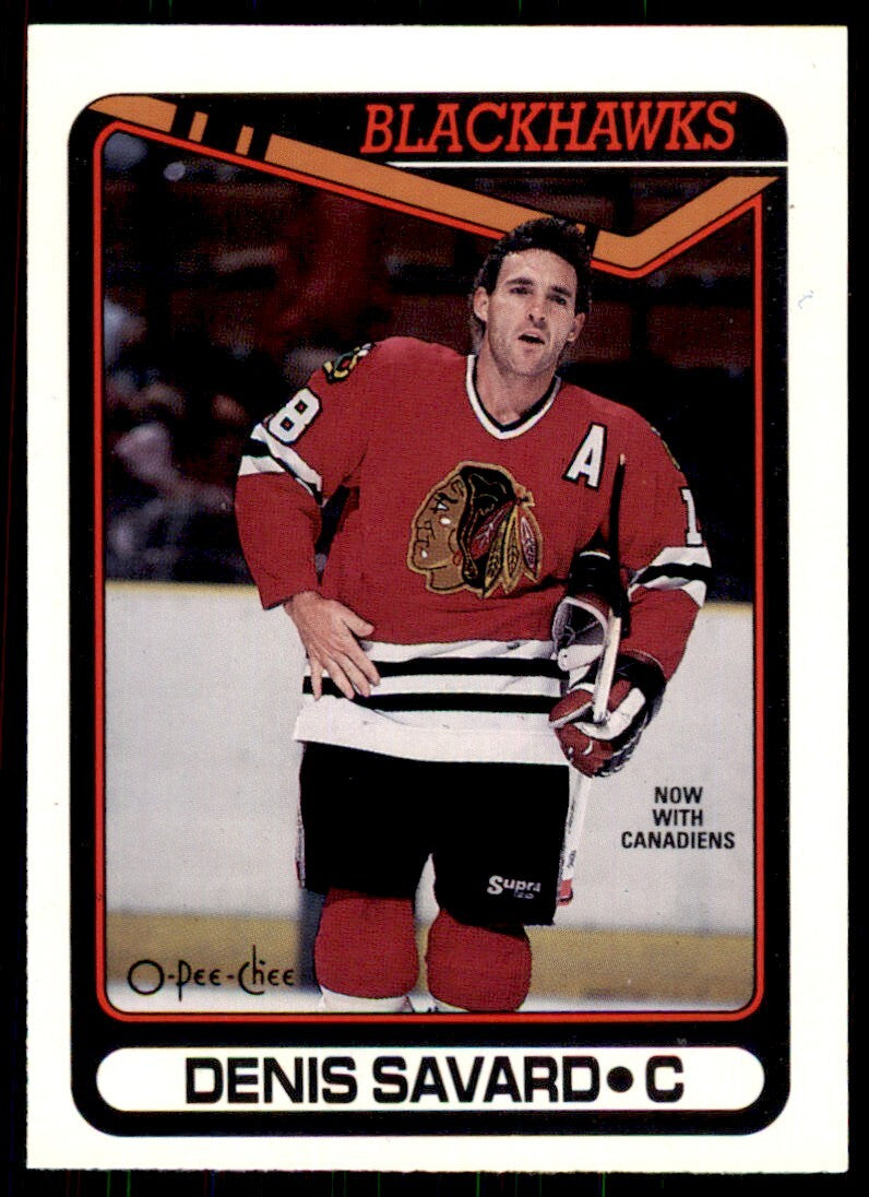 1990-91 O-Pee-Chee Denis Savard . Chicago Blackhawks #28